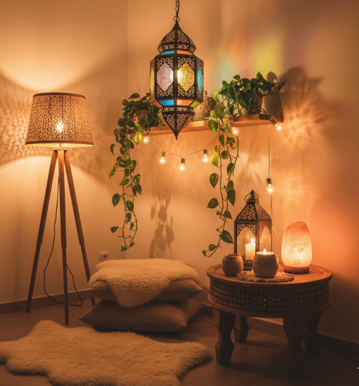 Creating Ambient Glow in Boho Home Decor