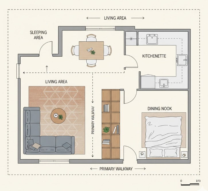 Studio Apartment Layout Ideas