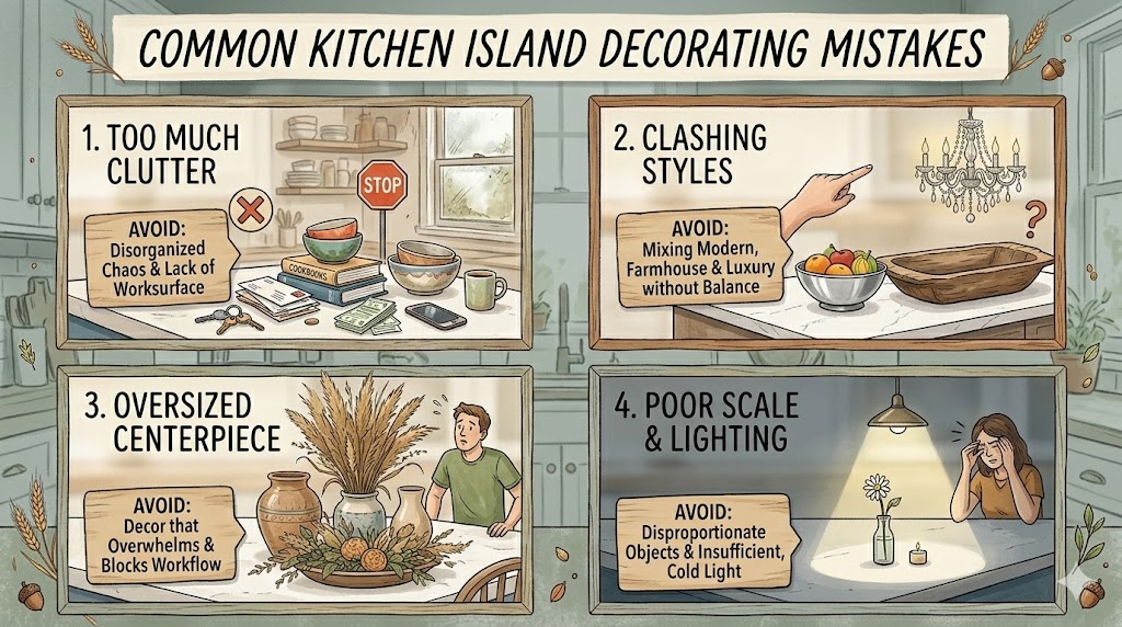 Common Kitchen Island Decorating Mistakes
