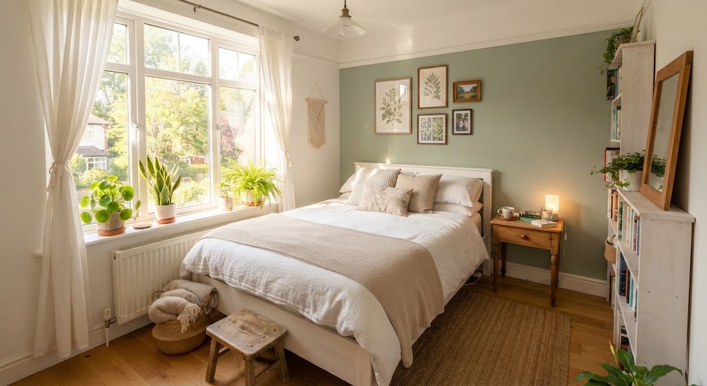 small bedroom with Natural Lighting
