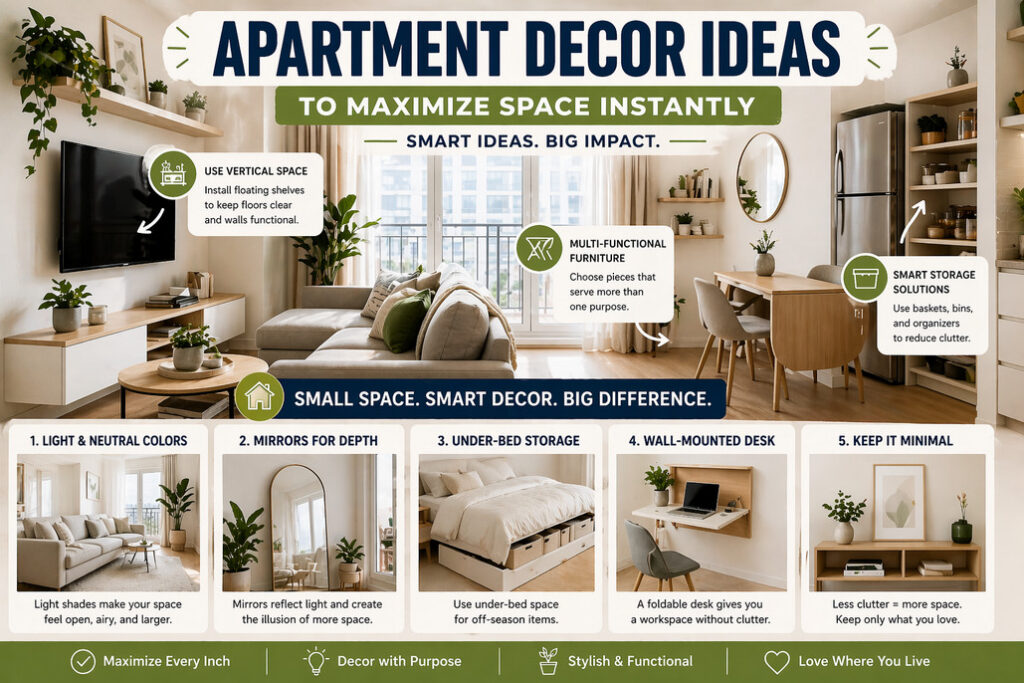 Apartment Decor Ideas to Maximize Space Instantly