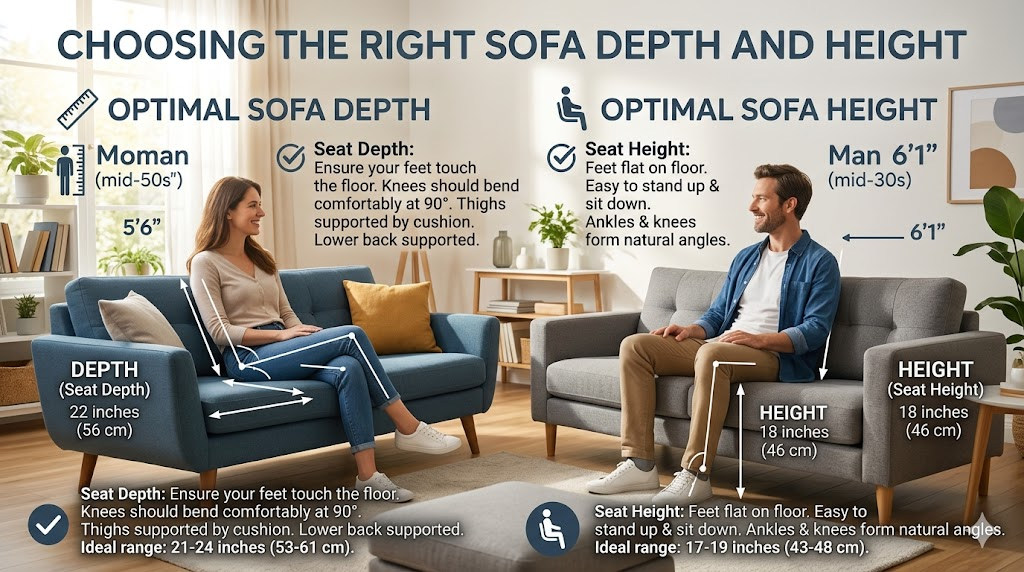 Choosing the Right Sofa Depth and Height
