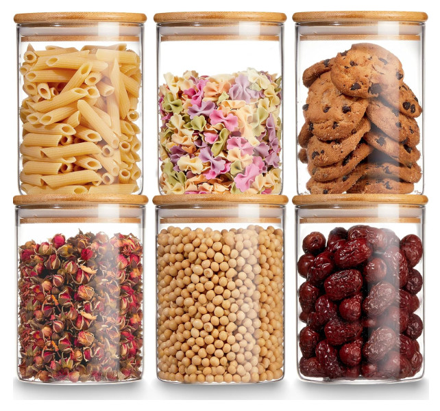 Glass Storage Jars with Bamboo Lids