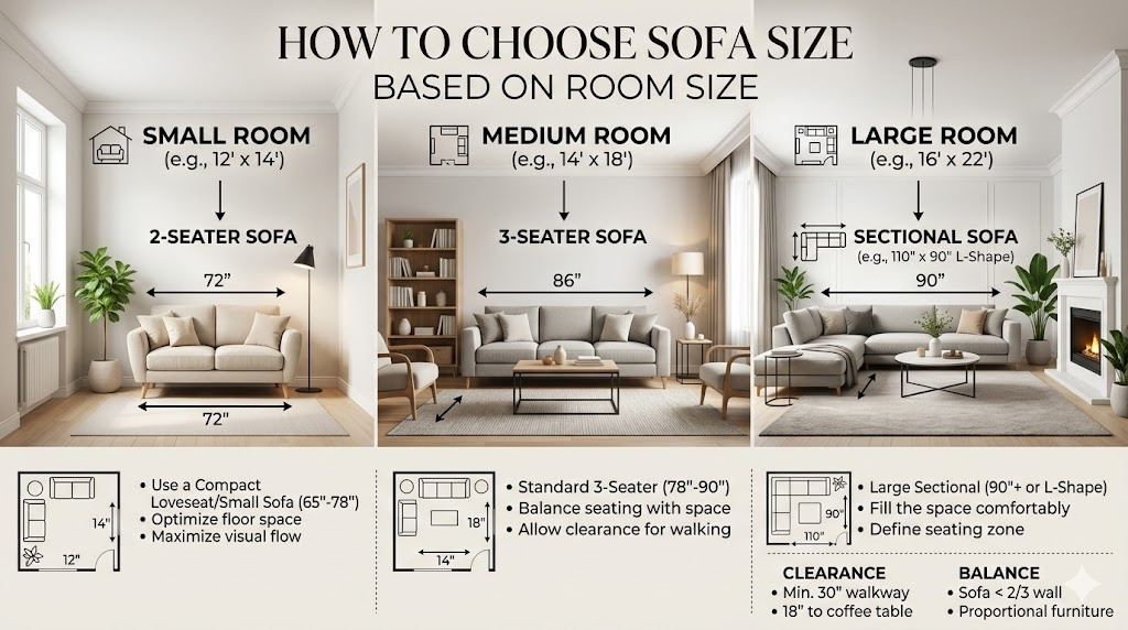How to Choose Sofa Size Based on Room Size