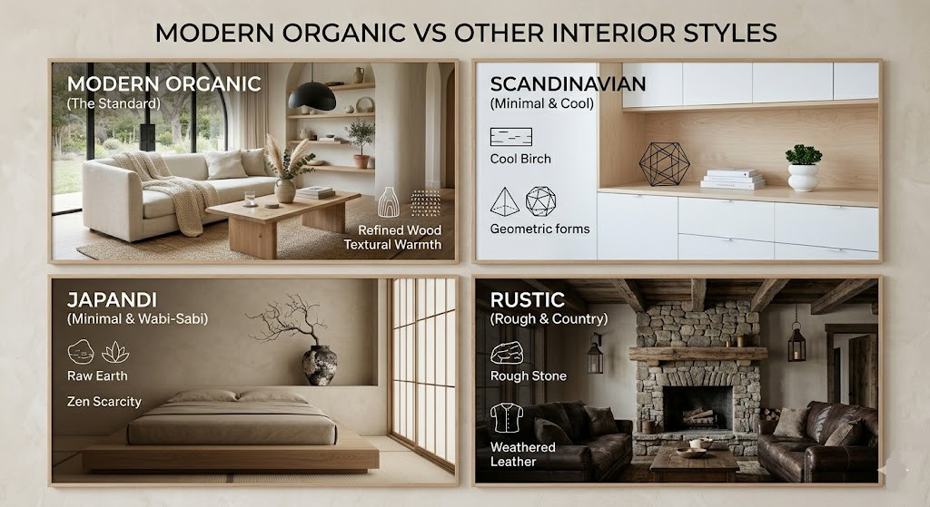 Modern Organic vs Other Interior Styles