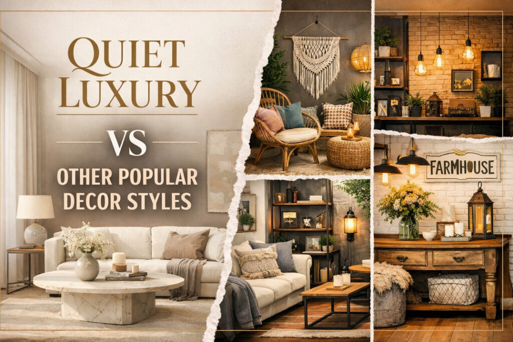 Quiet Luxury vs Other Popular Decor Styles