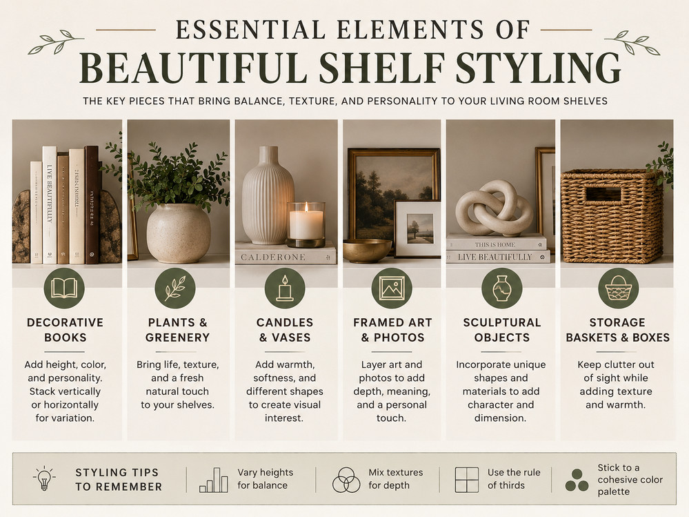 Essential Elements of Beautiful Shelf Styling