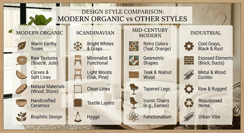 Modern Organic vs Other Design Styles