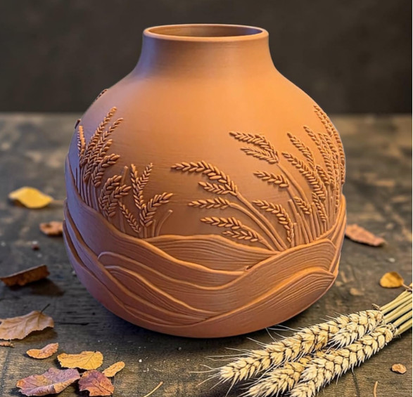 Sculptural clay vases