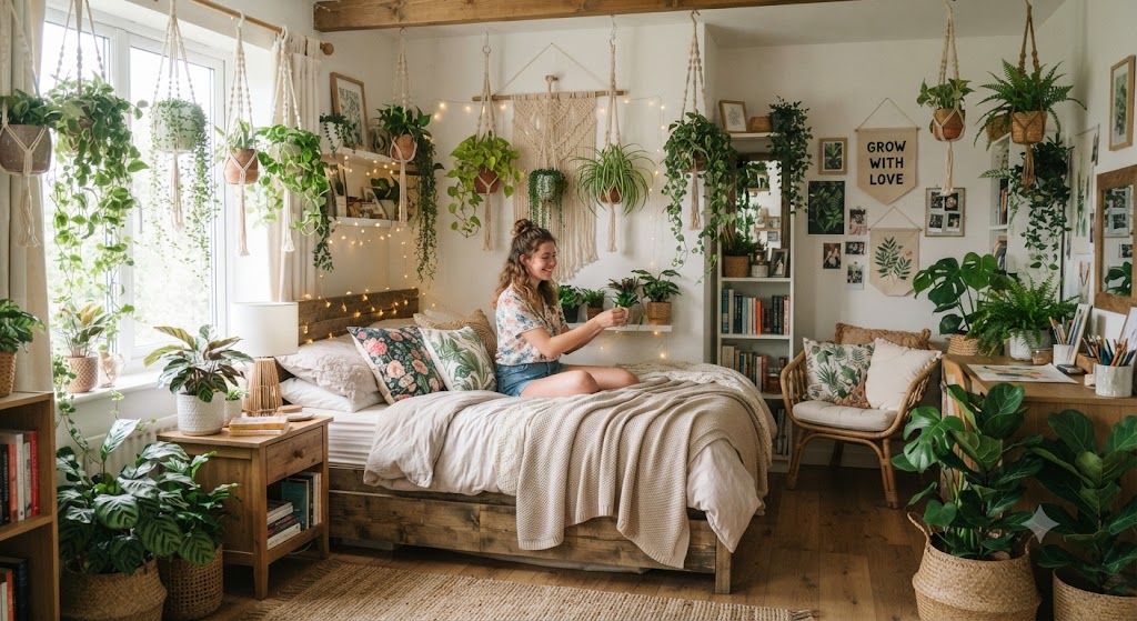 Indoor Plants & Hanging Greenery Bedroom for teenage girl