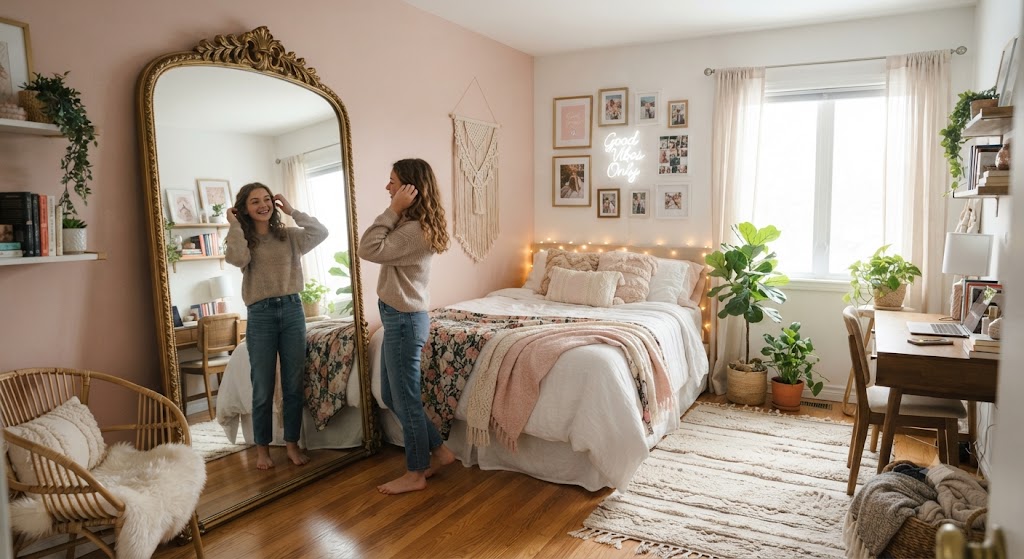 Oversized Decorative Mirror Bedroom for teenage girl