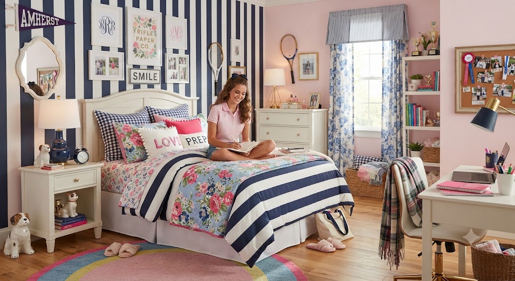 Preppy Style Bedroom for teenage girl