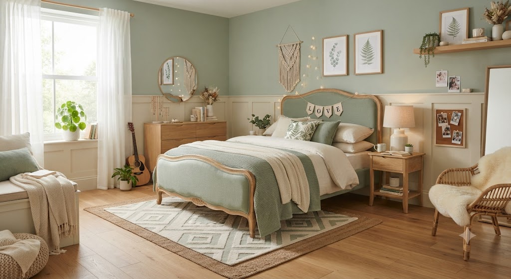 Sage green Palette Bedroom for teenage girl