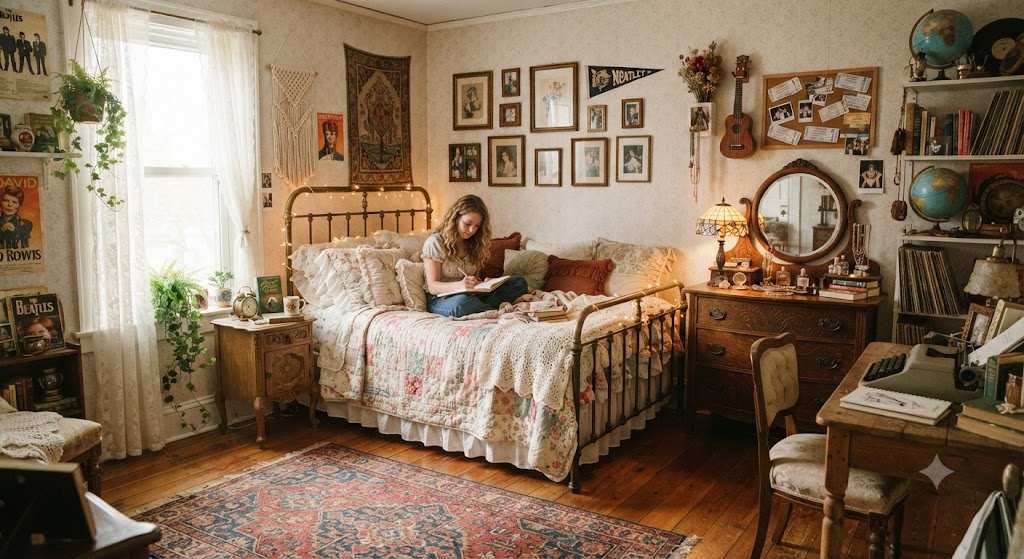 Vintage Inspired Bedroom for teenage girl